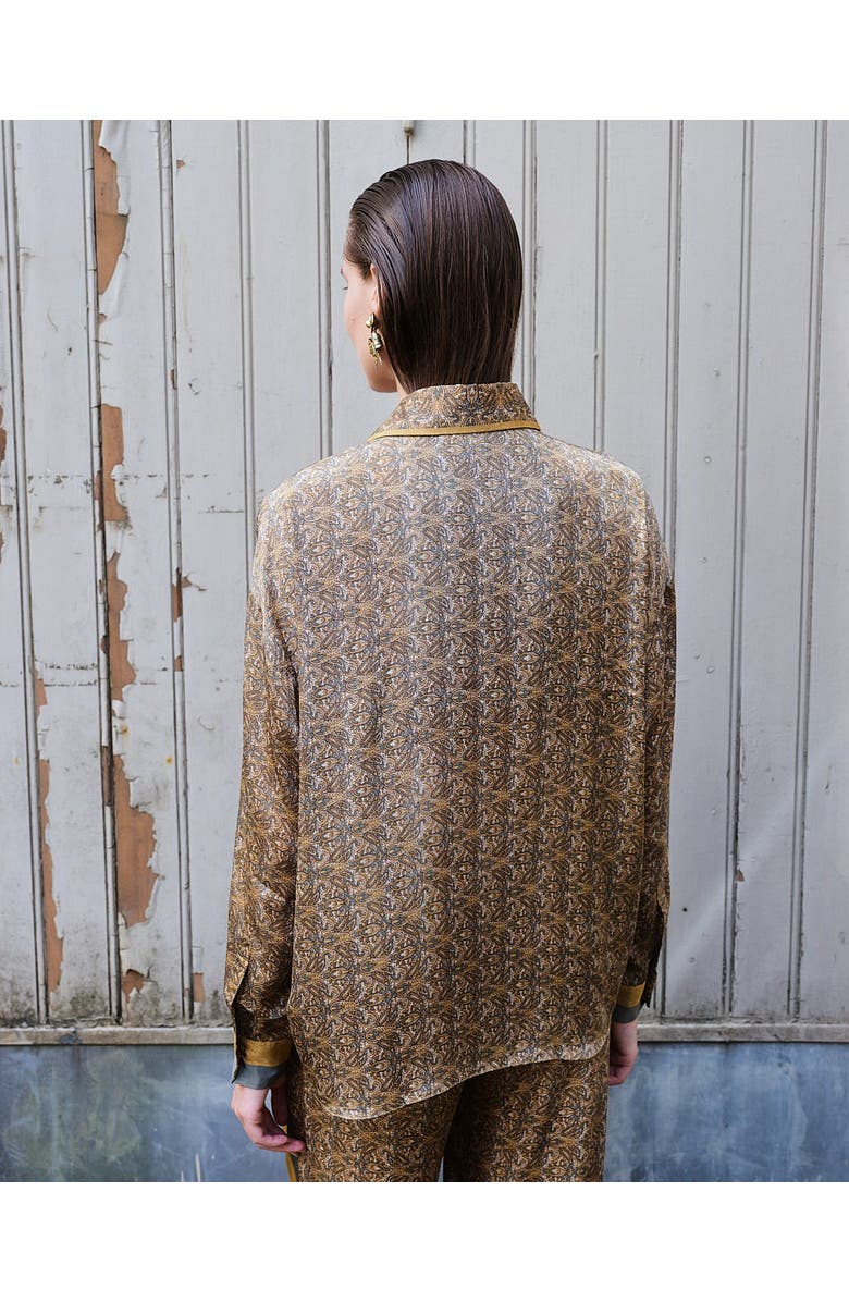 Monzlapur Paisley Motif Long Sleeve Shirt, Alternate, color, Mustard