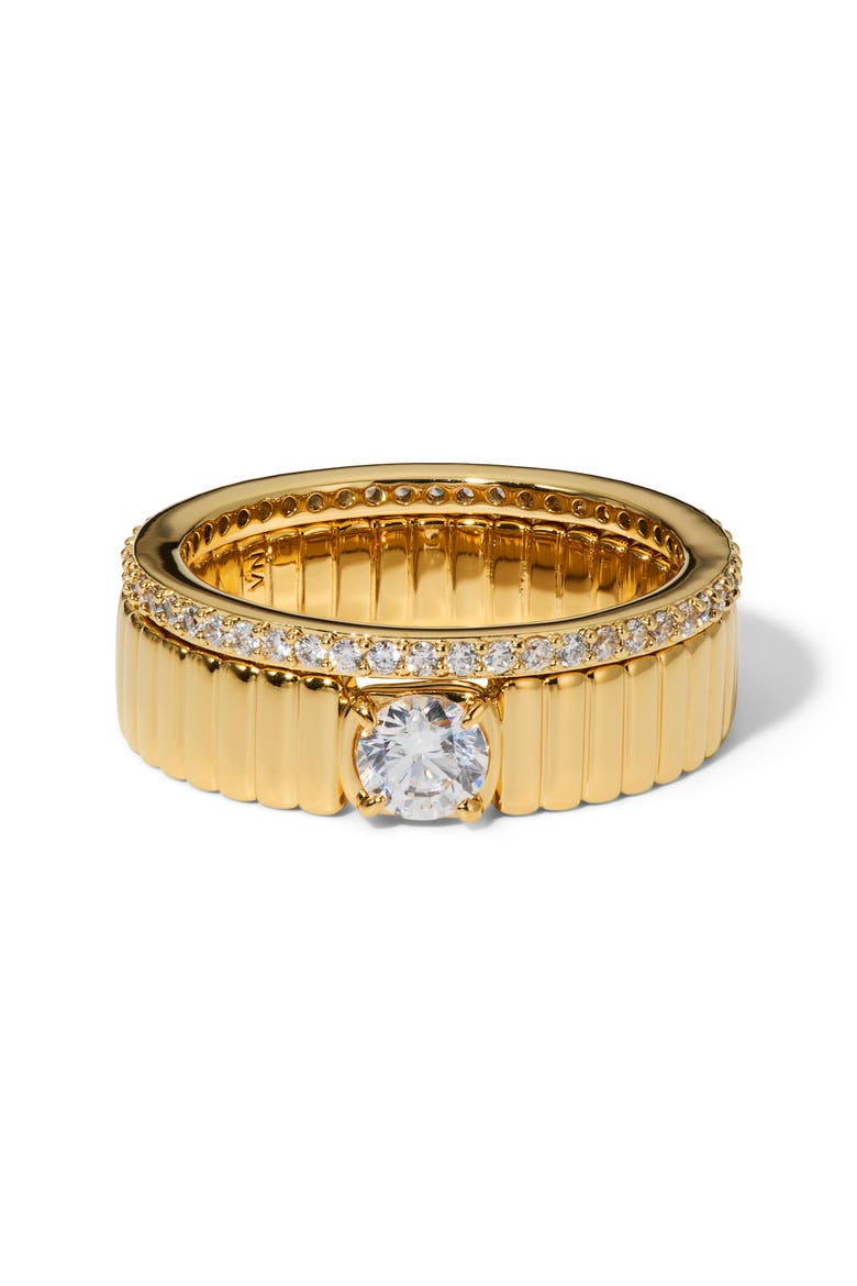 Delancey Set of 2 Rings, Main, color, GOLD