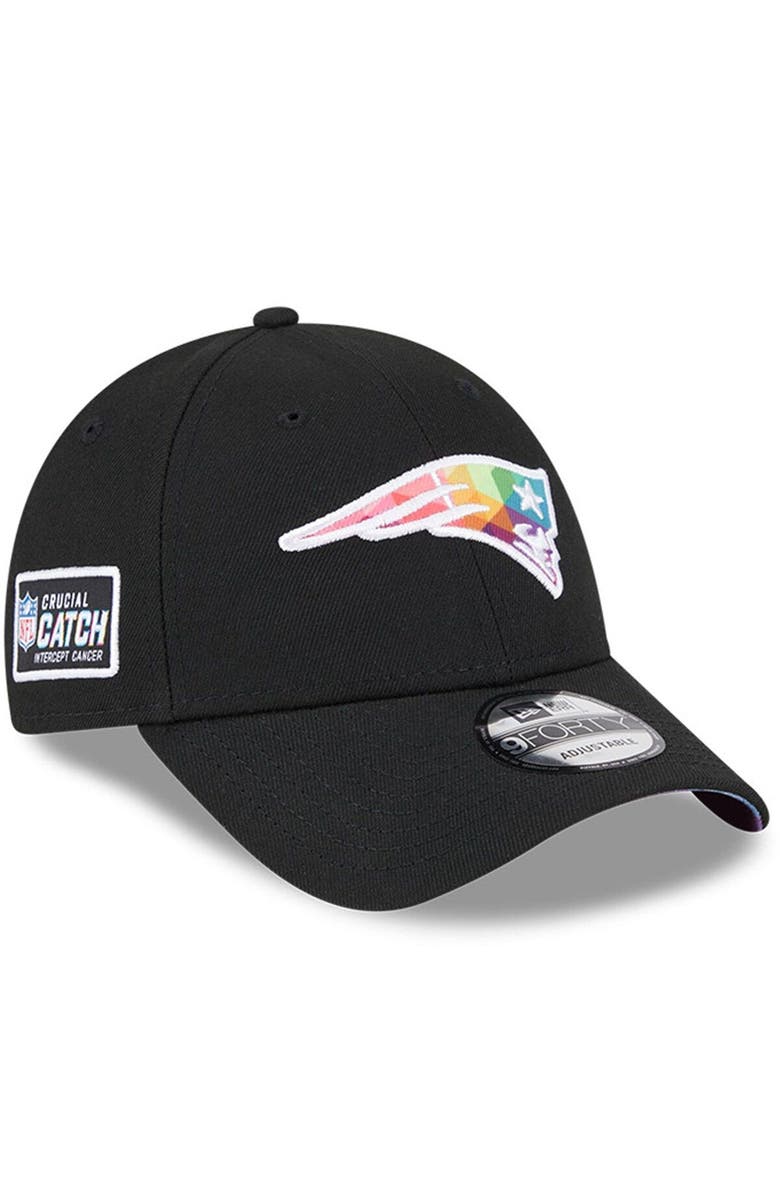 New Era Men's New Era Black New England Patriots 2023 NFL Crucial Catch 9FORTY Adjustable Hat, Main, color, Black