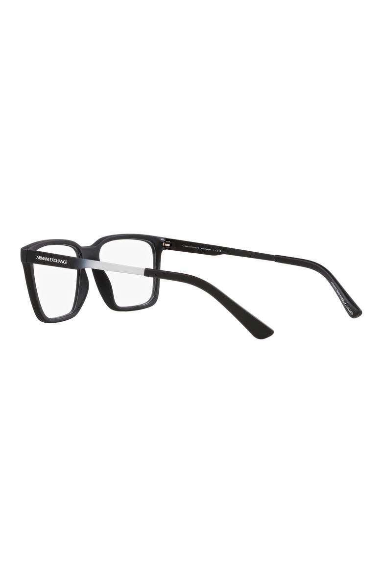 55mm Rectangular Optical Glasses, Alternate, color, MATTE BLACK