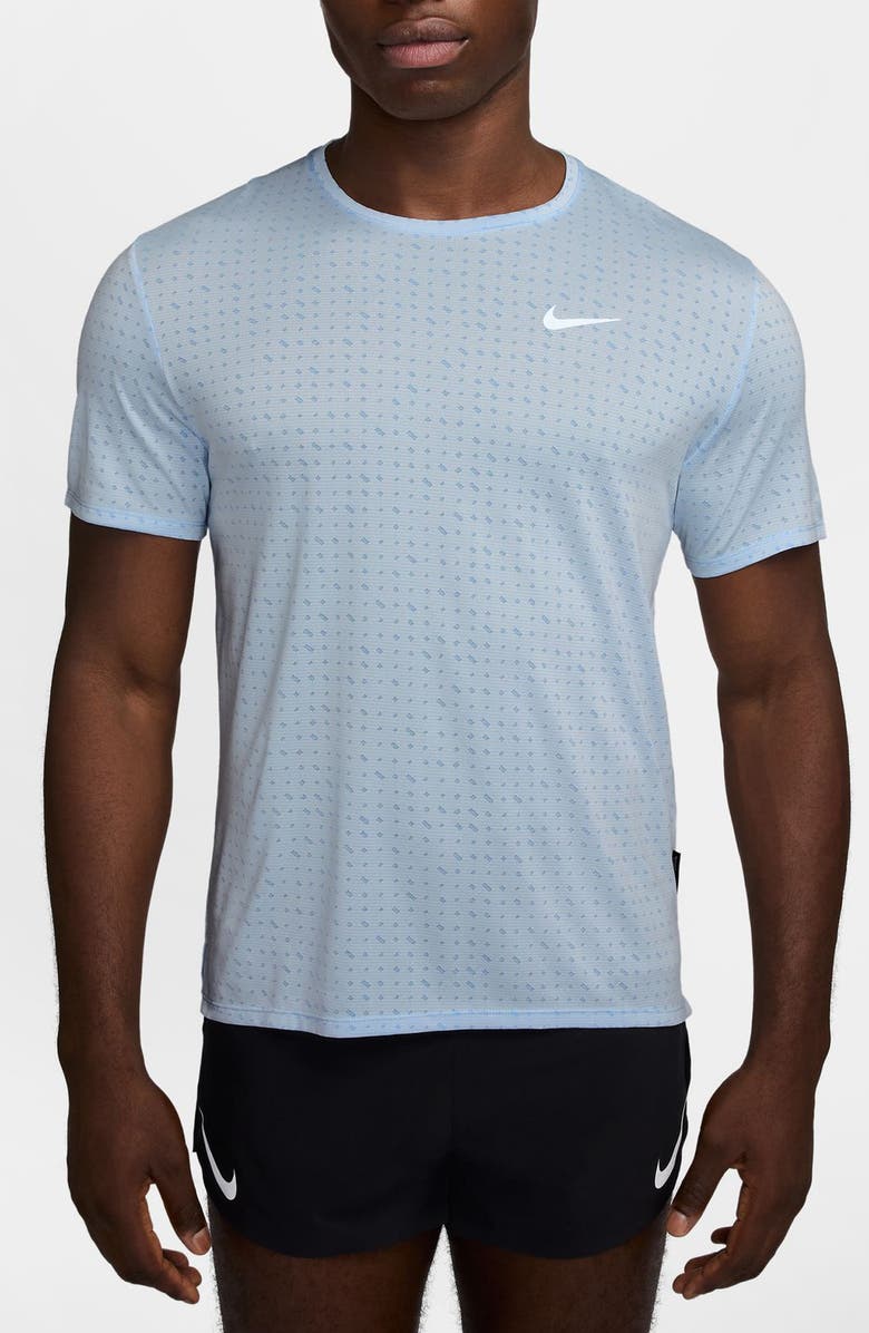 Nike Dri-FIT Miler Breathe Short Sleeve Running T-Shirt, Main, color, Psychic Blue/ Reflective Silv