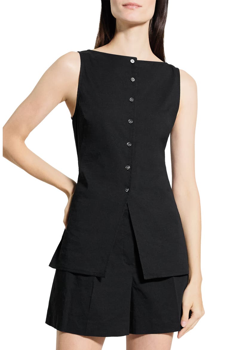 Sleeveless Longline Top, Main, color, BLACK