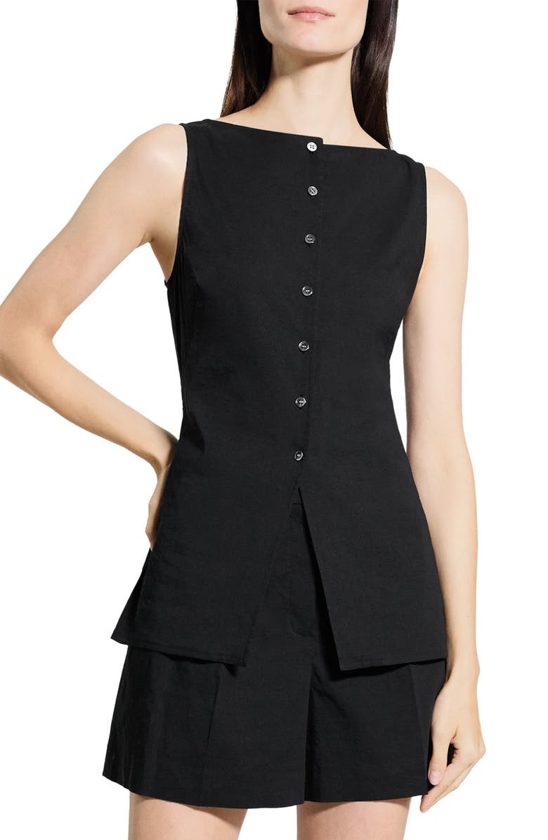 Theory Sleeveless Longline Top, Main, color, Black