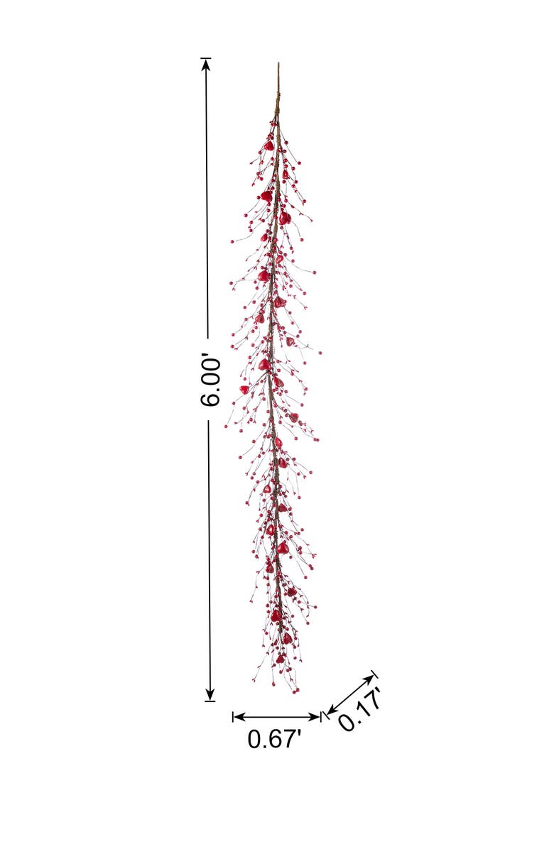 Glitzhome 72"L Valentine
s Red Berry Garland, Alternate, color, Red
