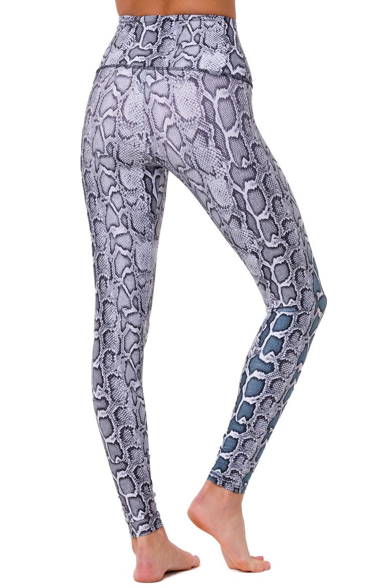 Graphic High Rise Leggings, Alternate, color, BLACK / WHITE SNAKE