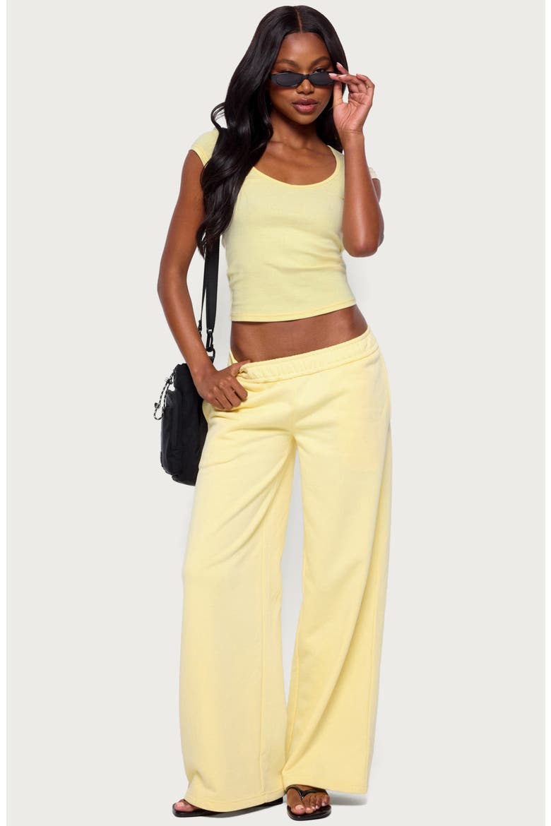 Chari Scoop Neck Stretch Cotton Rib Top, Alternate, color, YELLOW