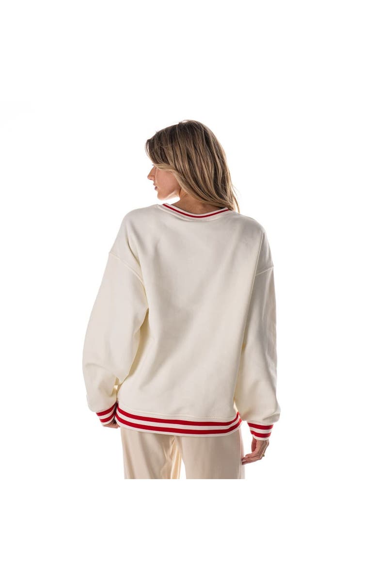 THE WILD COLLECTIVE Women's The Wild Collective Cream Kansas City Chiefs Oversized Vintage French Terry Sweatshirt, Alternate, color, Cream