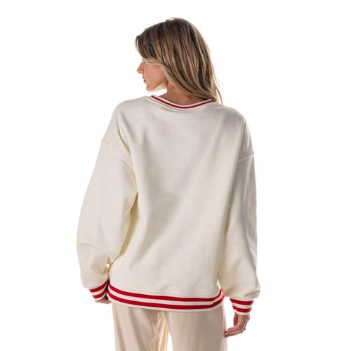 The Wild Collective Cream Kansas City Chiefs Oversized Vintage French Terry Sweatshirt In White