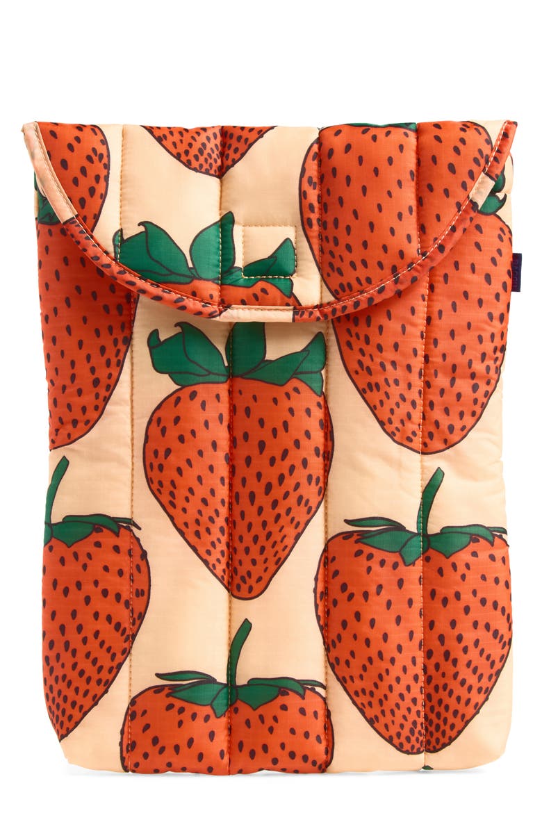 Puffy 13/14" Laptop Sleeve, Main, color, STRAWBERRY