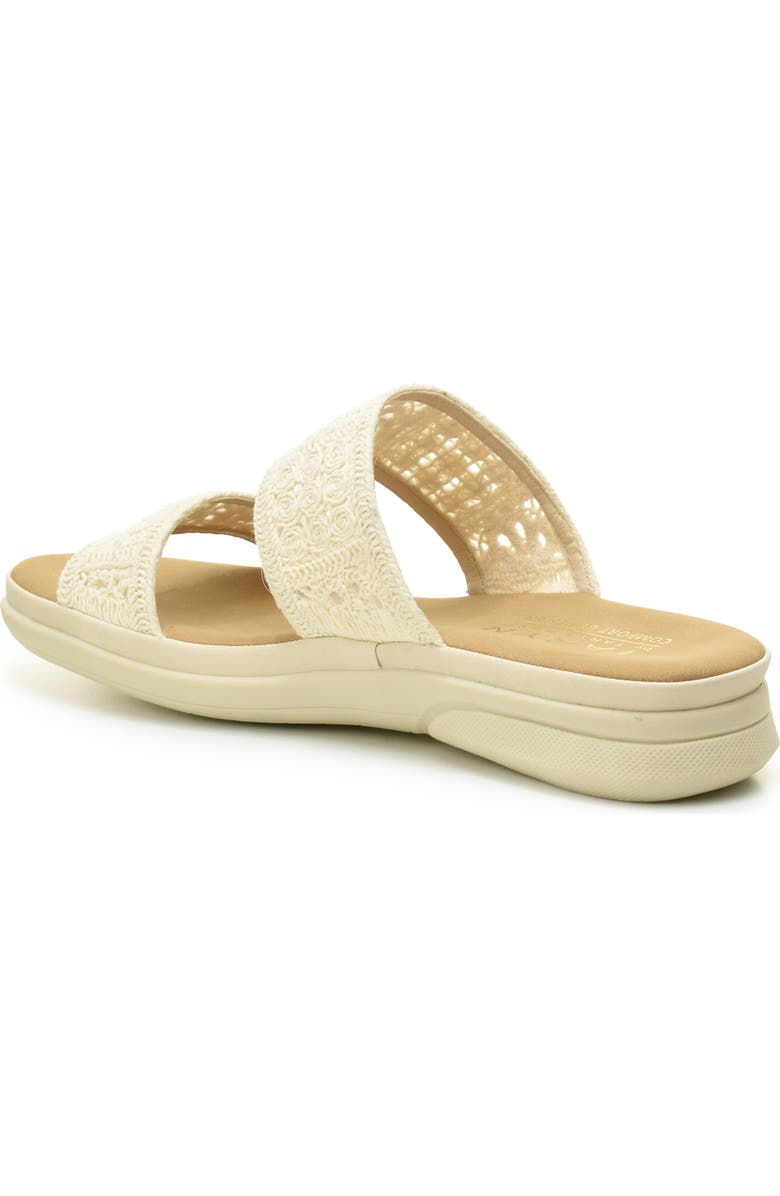 Taryn Rose Macramé Double Band Slide Sandal, Alternate, color, Beige