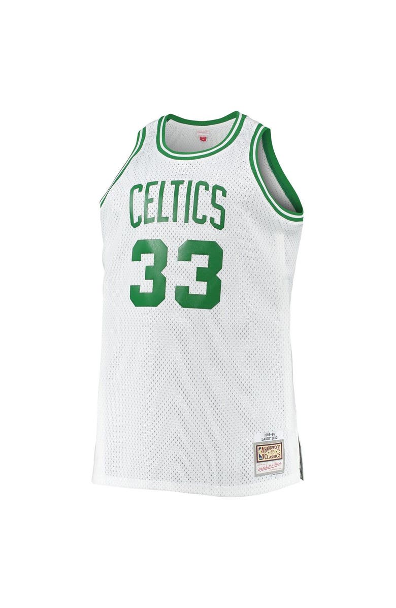 Mitchell & Ness Men's Mitchell & Ness Larry Bird White Boston Celtics Big & Tall 1985-86 Hardwood Classics Swingman Jersey, Alternate, color, 
