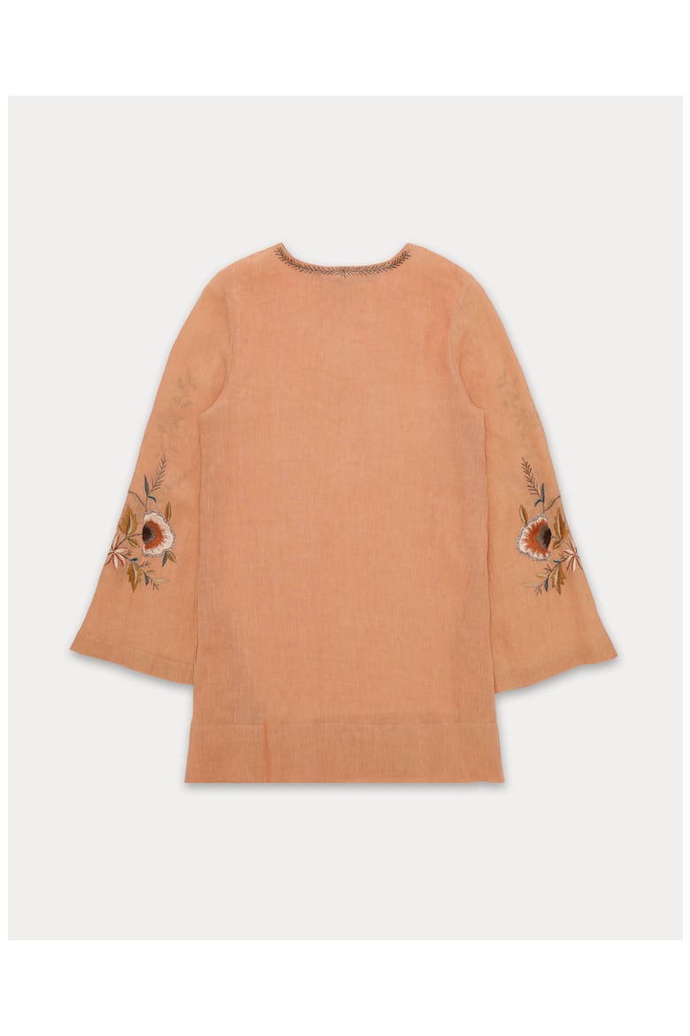 Georgie Embroidered Linen Blouse, Alternate, color, Light Orange