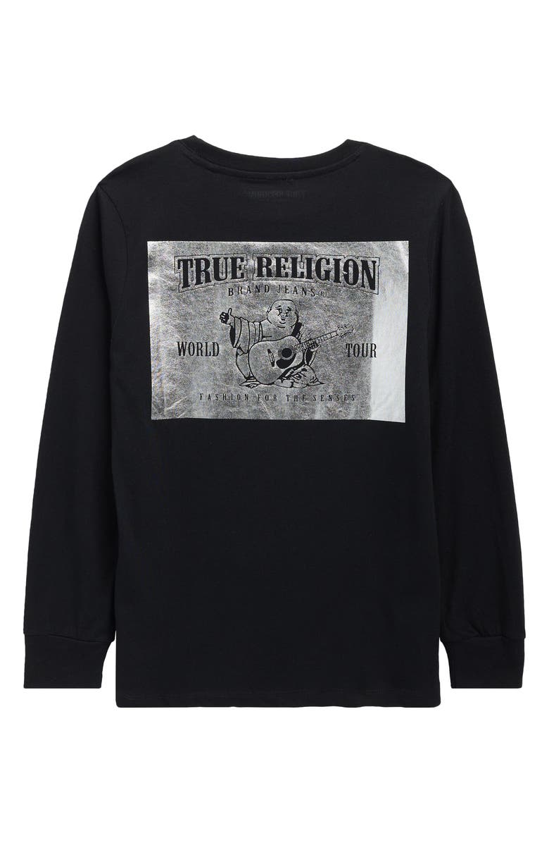 True Religion Kids' Horseshoe Long Sleeve Cotton Graphic T-Shirt, Alternate, color, 