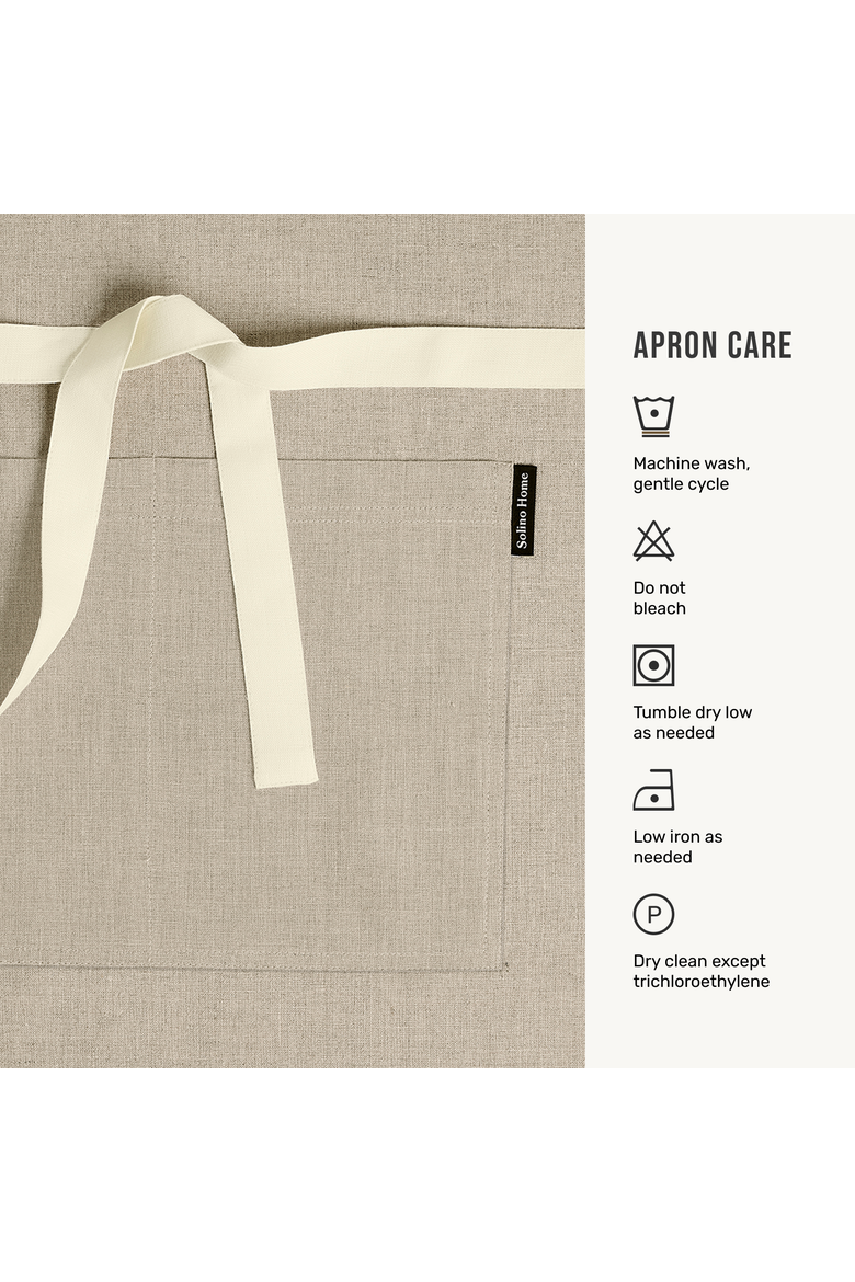 Linen Bistro Server Apron with Pockets, Extra-Long Ties, 21 x 27 Inches, Alternate, color, Natural / Ivory