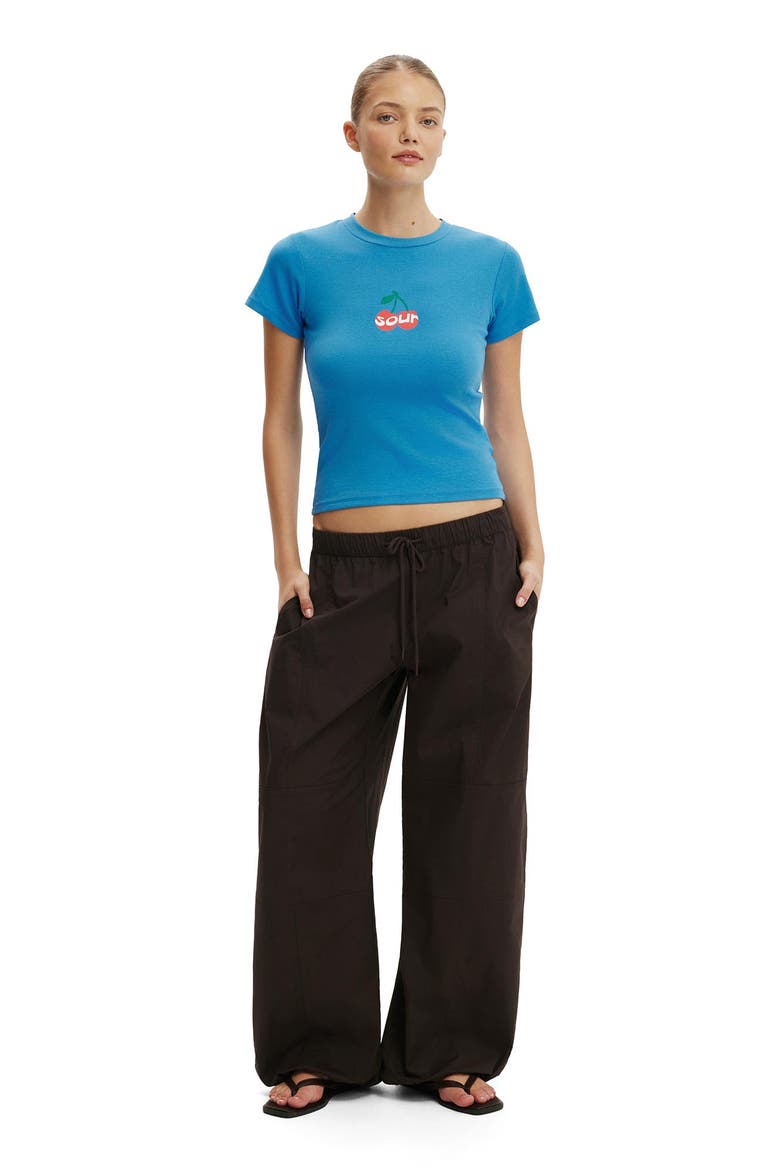 Women's The Tiny Graphic Tee, Alternate, color, Sour Cherry  Cobalt