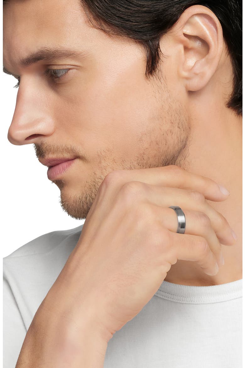 Beveled Band Ring, 6mm, Alternate, color, TITANIUM