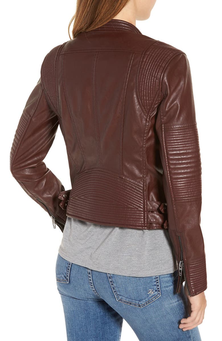 BLANKNYC Quilted Faux Leather Moto Jacket, Alternate, color, 