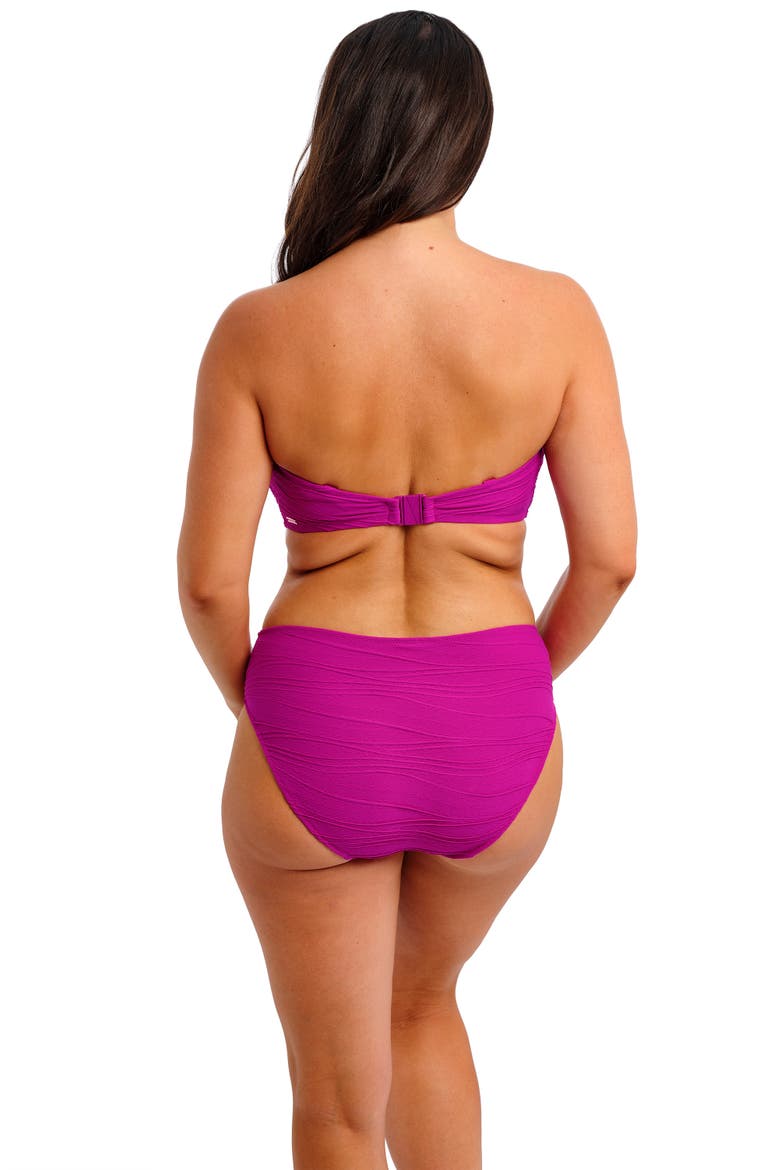 Beach Waves Mid Rise Bikini Bottoms, Alternate, color, BRIGHT FUCHSIA