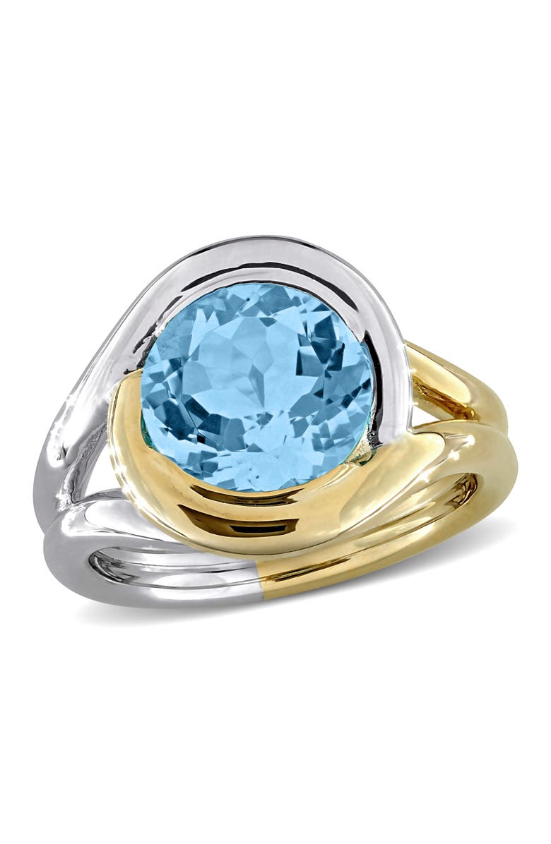 Julianna B. Blue Topaz Ring Two-Tone Sterling Silver, Main, color, Blue Topaz
