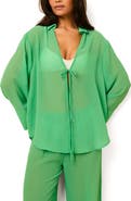 Solid & Striped The Jaclyn Long Sleeve Sheer Cover-Up Tunic