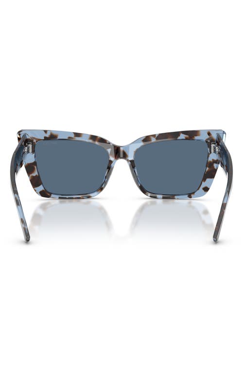 Jimmy Choo 54mm Butterfly Sunglasses In Opal Denim Havana/dark Blue