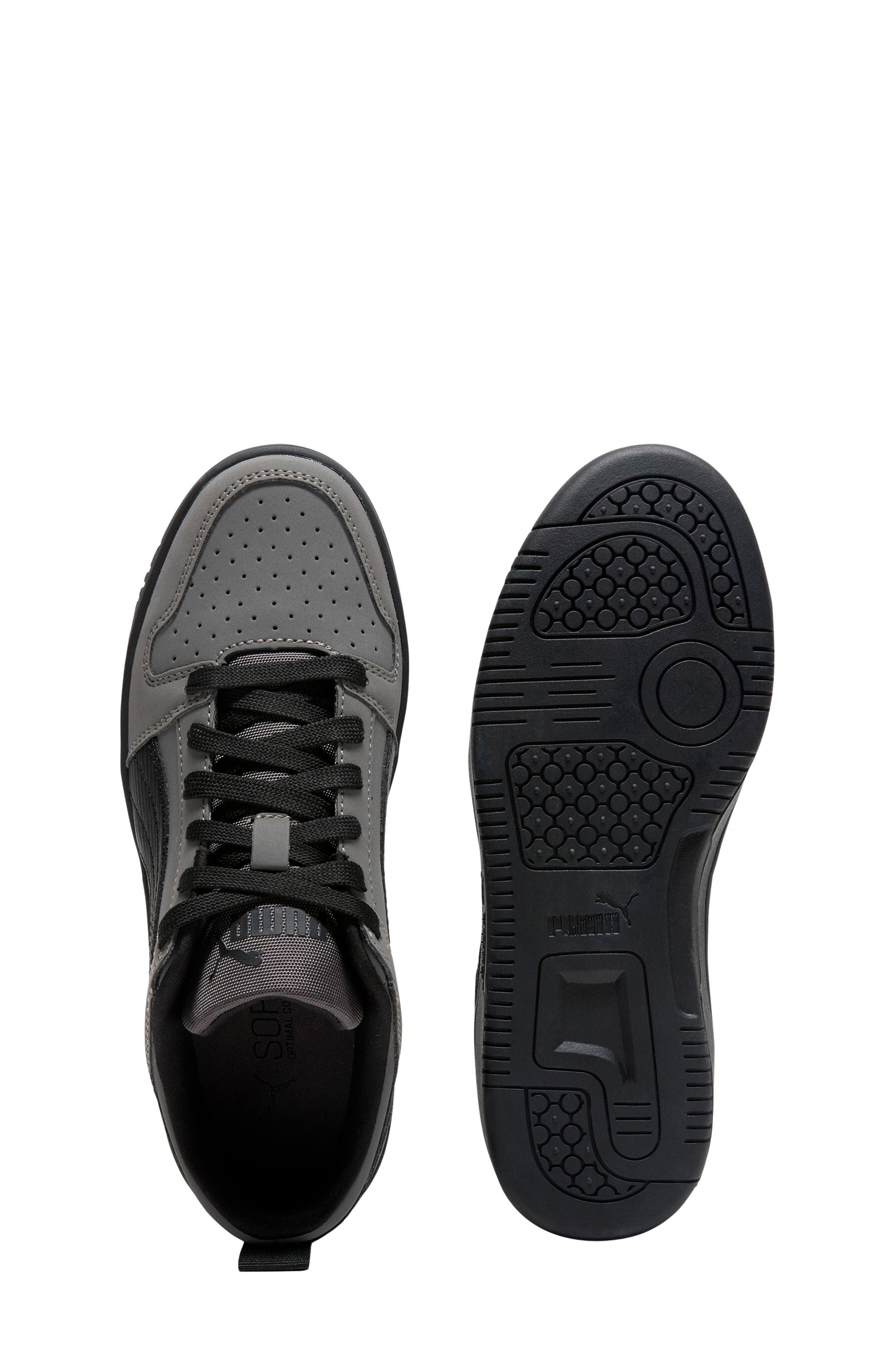 PUMA Kids' Rebound Layup Low Top Sneaker, Alternate, color, Cool Dark Gray/ Puma Black