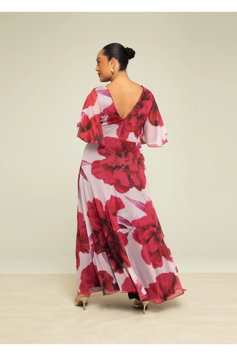 Elegant Flowing Floral Maxi Dress, Alternate, color, Pink