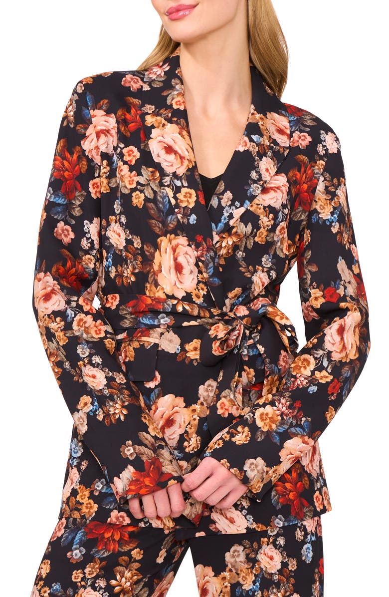 Ted Baker Floral Blazer, Main, color, Rich Black