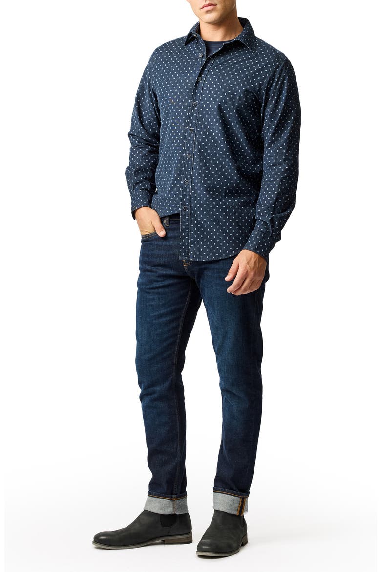 Harrington Neat Paisley Cotton Corduroy Button-Up Shirt, Alternate, color, BLUEBERRY