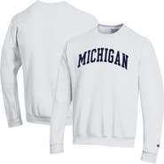 Champion Men's Champion White Michigan Wolverines Basic Arch Fleece Pullover Sweatshirt