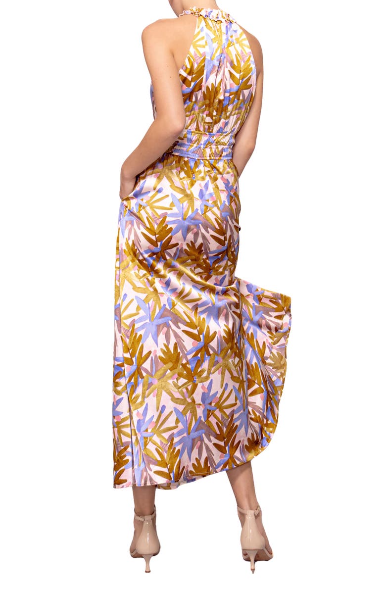 MELLODAY Print Ruffle Sleeveless Maxi Dress, Alternate, color, Blush Multi