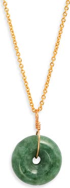 Kiara by Ki-ele Maia 18k Gold Vermeil Jade Pendant Necklace