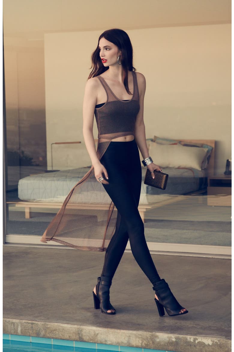 Metallic Mesh High/Low Tank, Alternate, color, BLACK