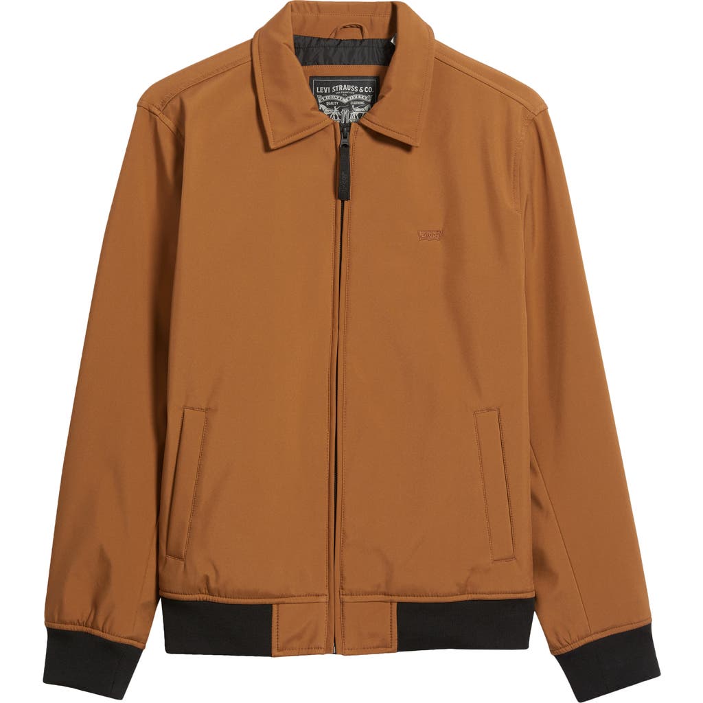 Levi's Laydown Collar Water Resistant Insulated Bomber Jacket In Brown
