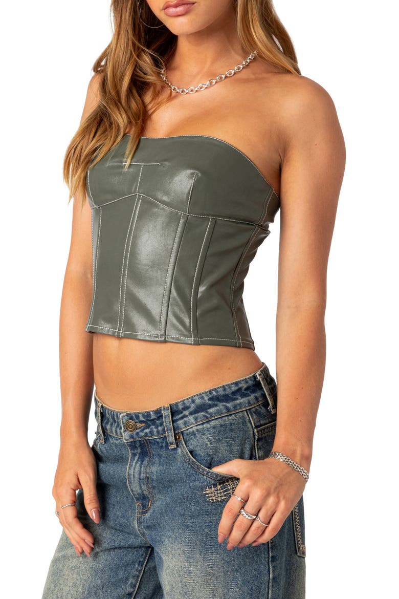Moss Corset Top, Alternate, color, OLIVE