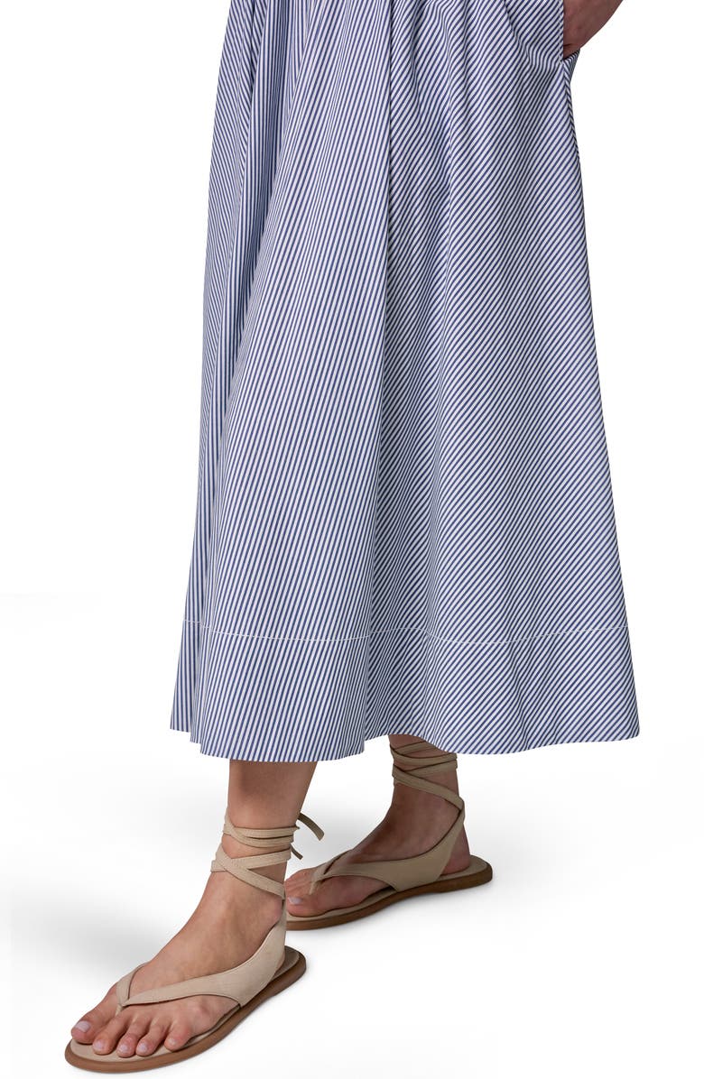 Donna Karan New York Stripe Stretch Cotton Maxi Skirt, Alternate, color, Night Fall