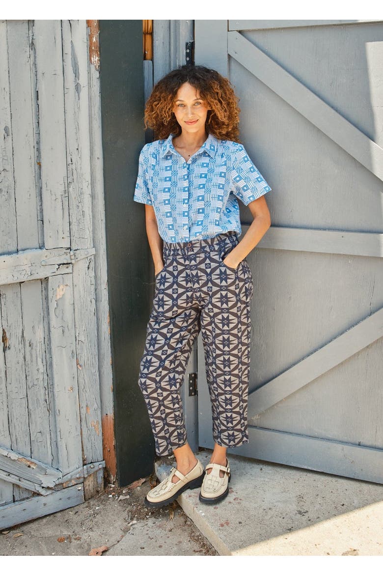 Nicky Button Fly Ankle Length Pants, Alternate, color, Compass
