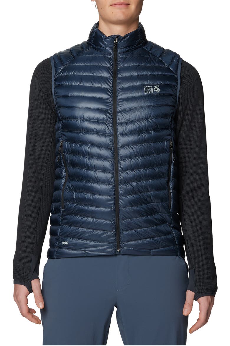 Ghost Whisperer Packable 800-Fill-Power Down Vest, Main, color, MOON BLUE