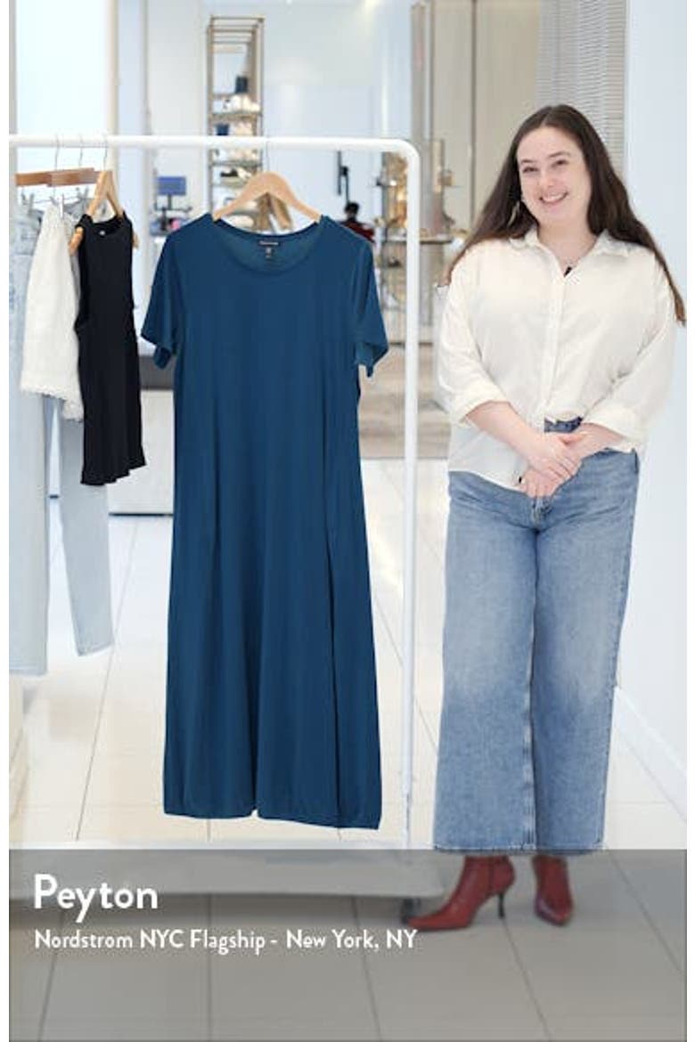 Stretch Jersey Lantern Shift Dress video