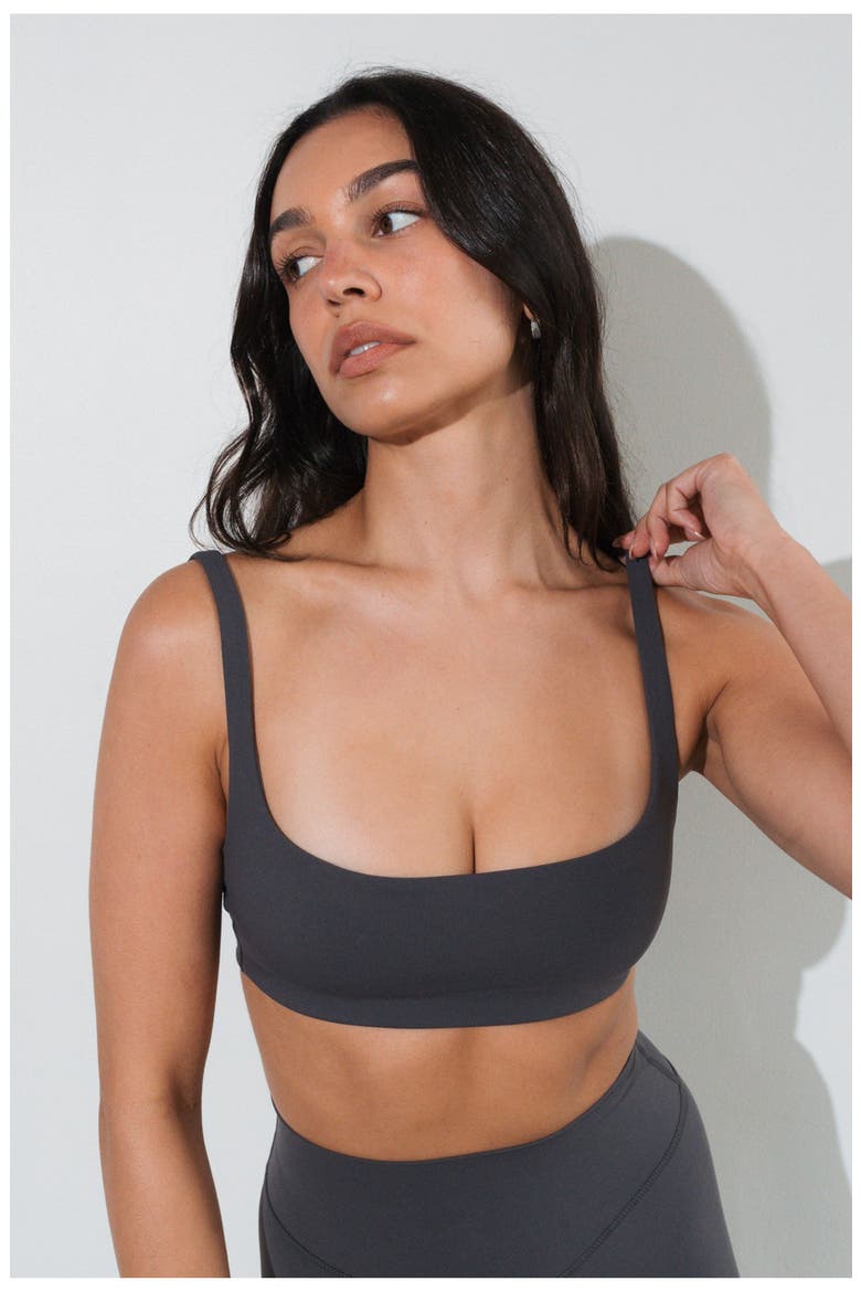 Cloud II Petite Scoop Bra, Alternate, color, Iron
