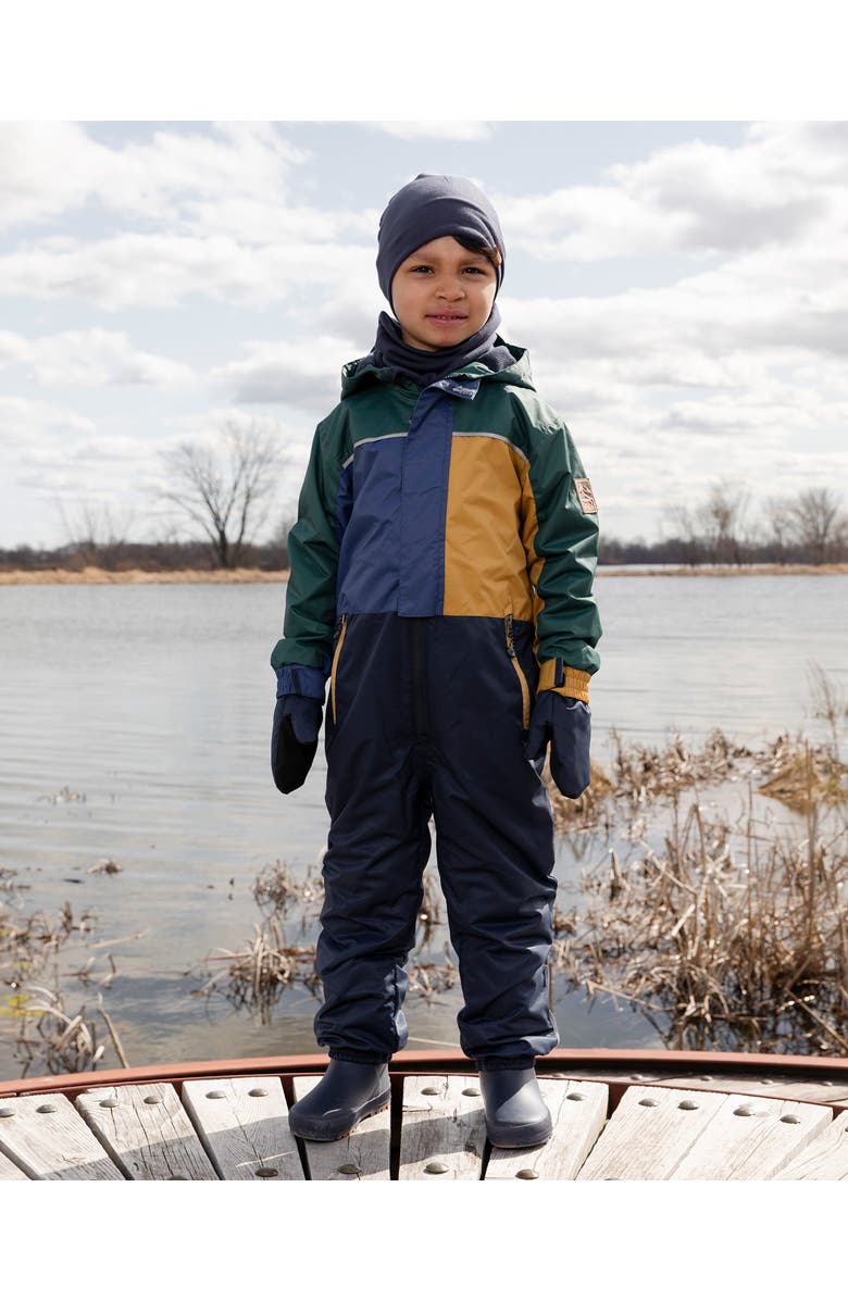 Deux par Deux Kids Mid-Season Colorblock One-Piece Outerwear, Alternate, color, Navy Colorblock