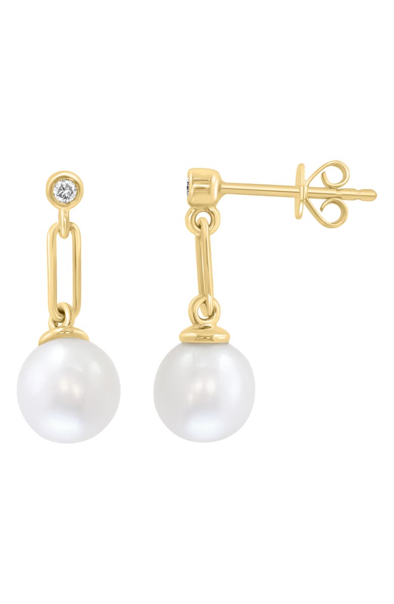 EFFY Diamond & Freshwater Pearl Drop Earrings, Alternate, color, White
