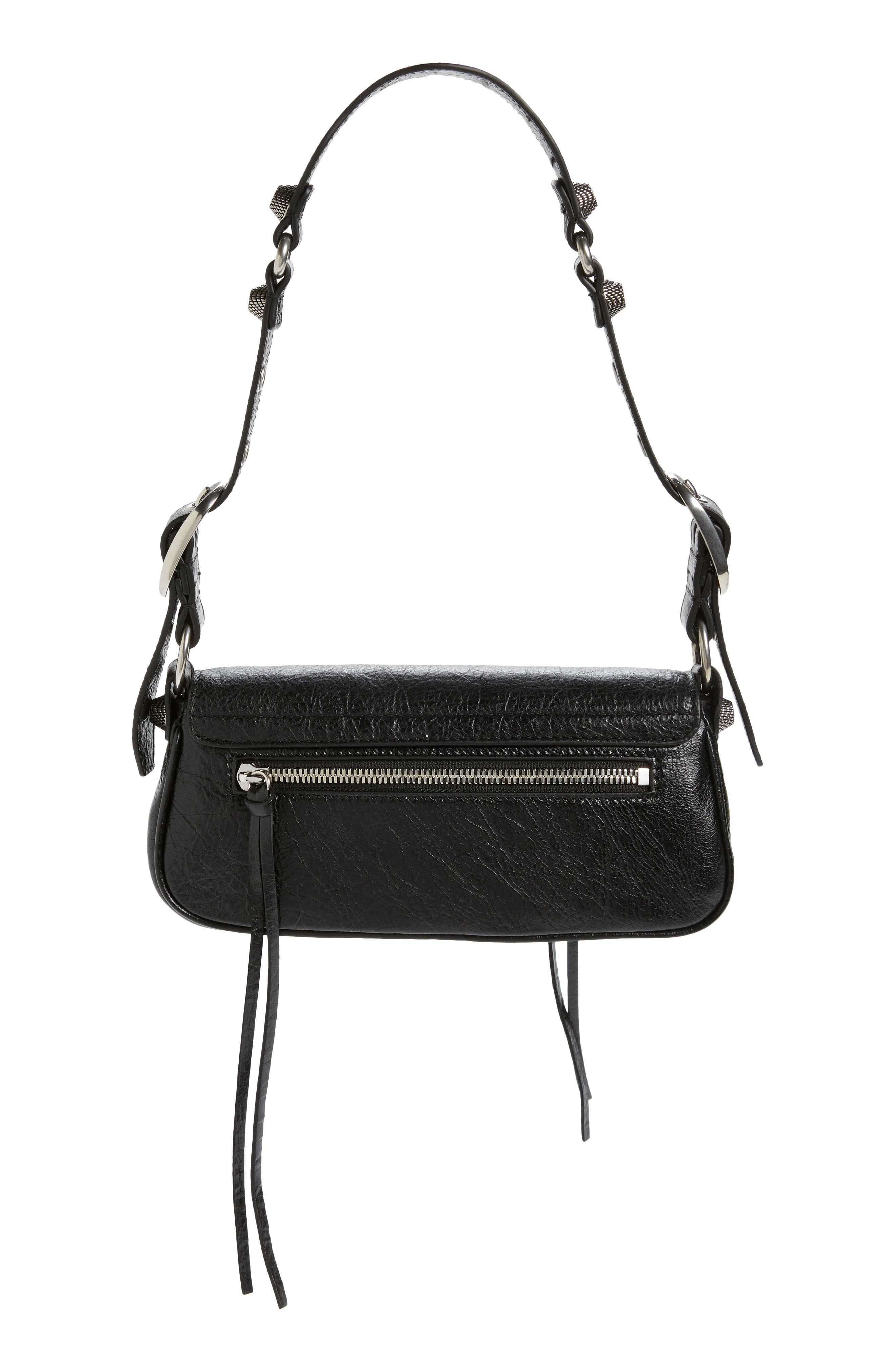 Extra Small Le Cagole Lambskin Leather Shoulder Bag, Alternate, color, BLACK
