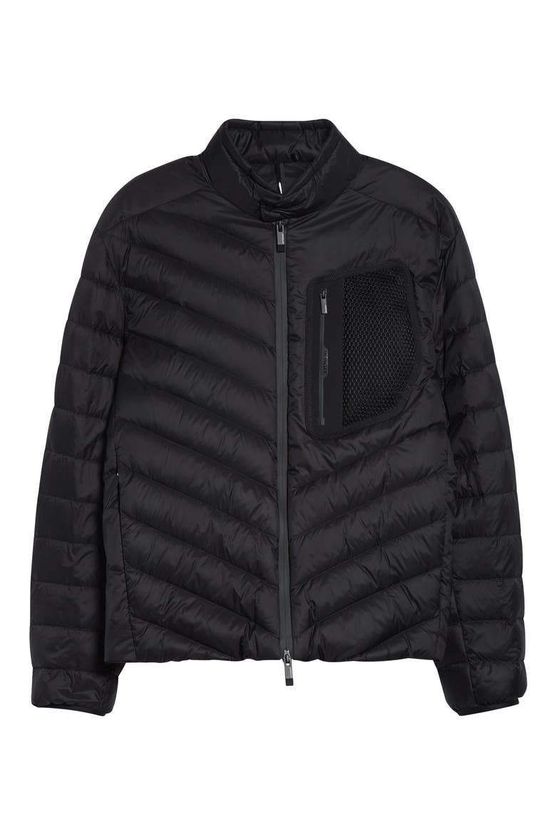 Mackinac Diagonal Quilted Down Moto Jacket, Alternate, color, BLACK