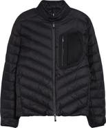 Moncler Mackinac Diagonal Quilted Down Moto Jacket