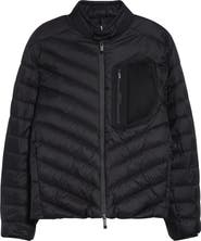 Moncler Mackinac Diagonal Quilted Down Moto Jacket