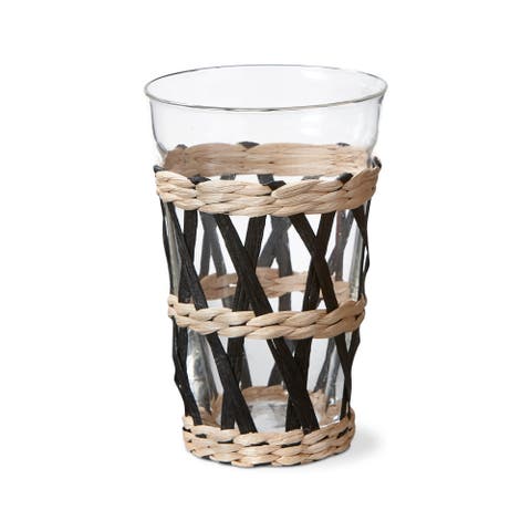 Island Collection Clear Glass Tumbler with Cattail Straw