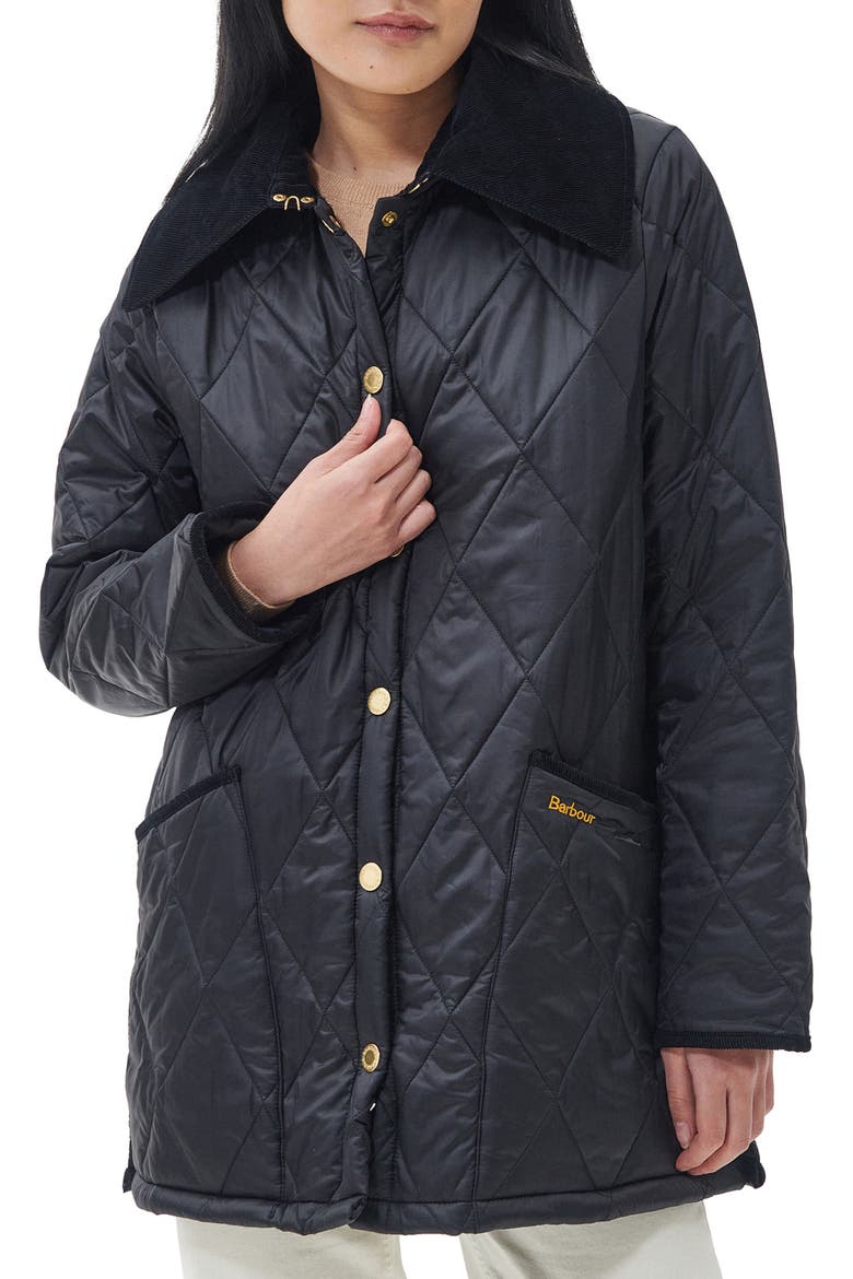 Modern Liddesdale Quilted Jacket, Main, color, BLACK