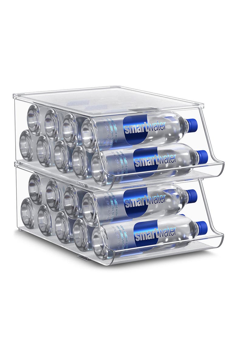 Set of 2 Water Bottle Organizers, Main, color, CLEAR