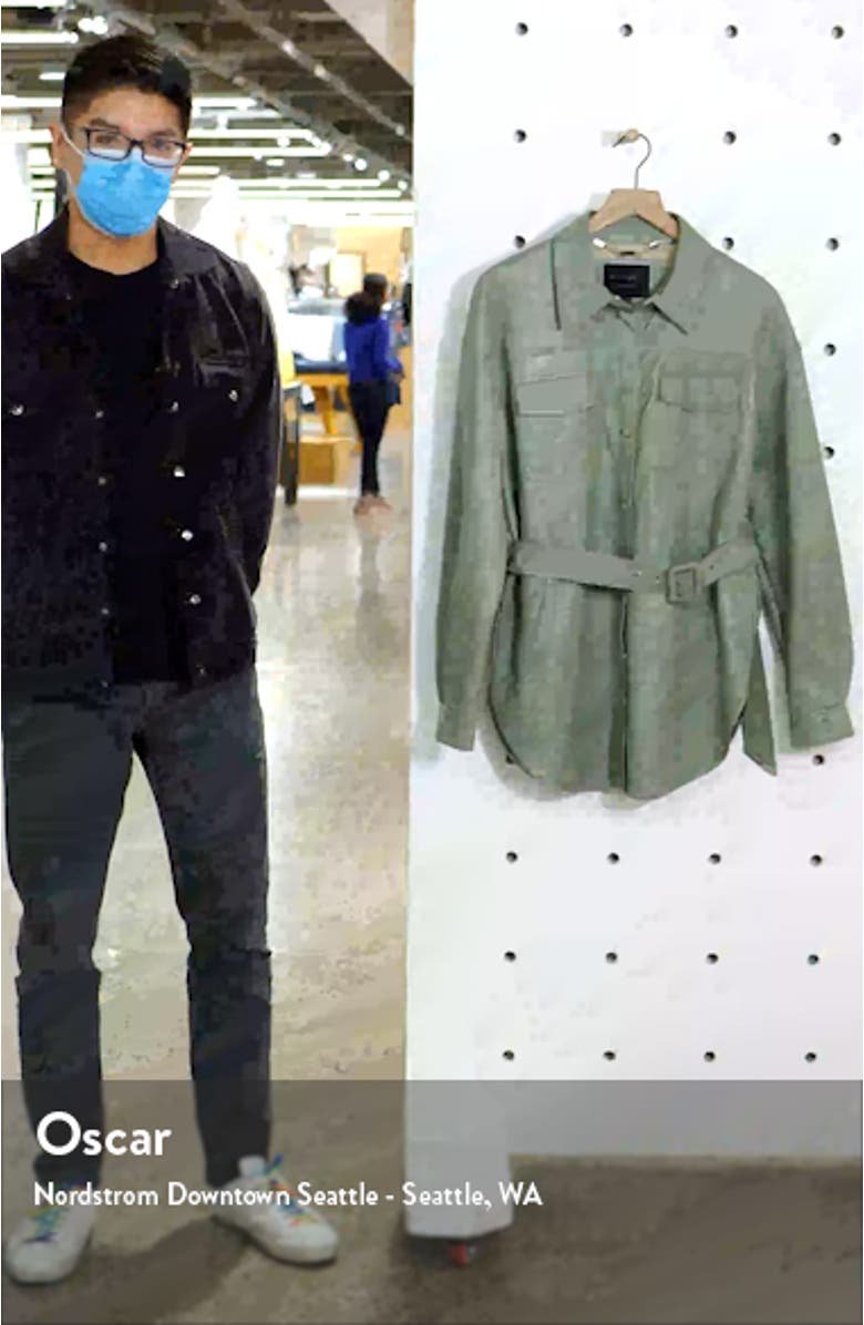 Faux Leather Belted Shirt Jacket, sales video thumbnail